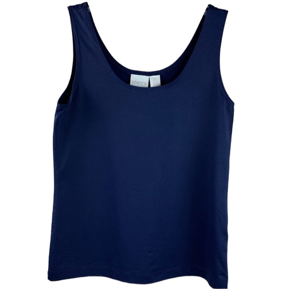 Chico’s Gorgeous Nautical Blue Tank Top Size 2-4